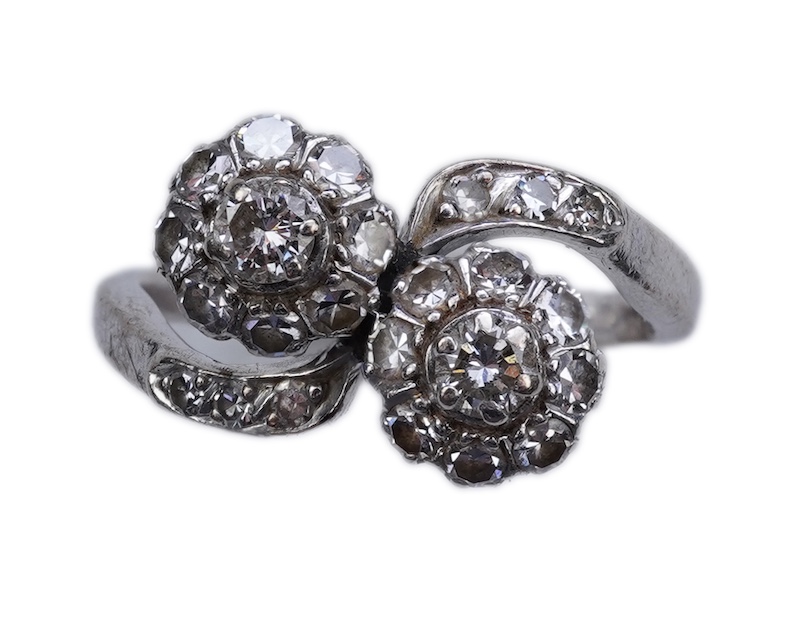 A diamond ring, mid 20th century